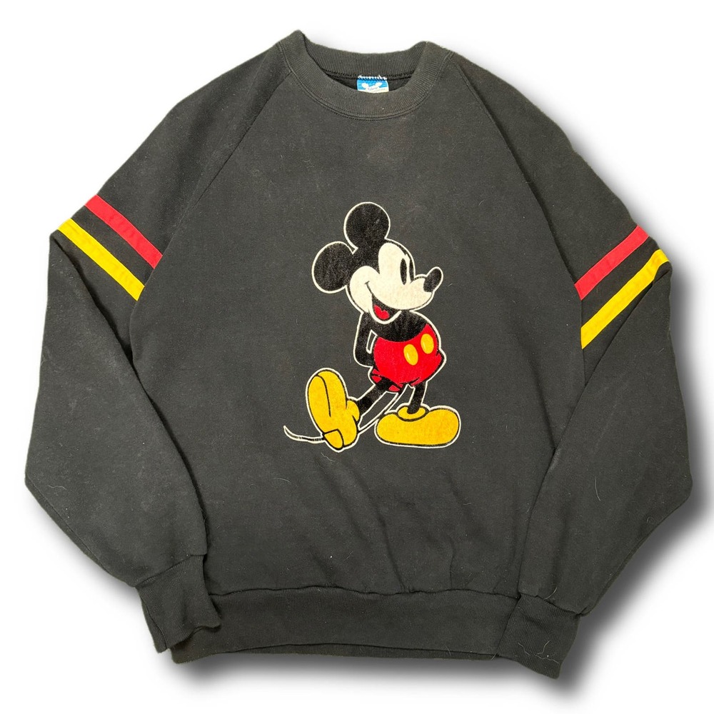 Disney Mickey Mouse 80s Vintage Black Red Yellow Crewneck